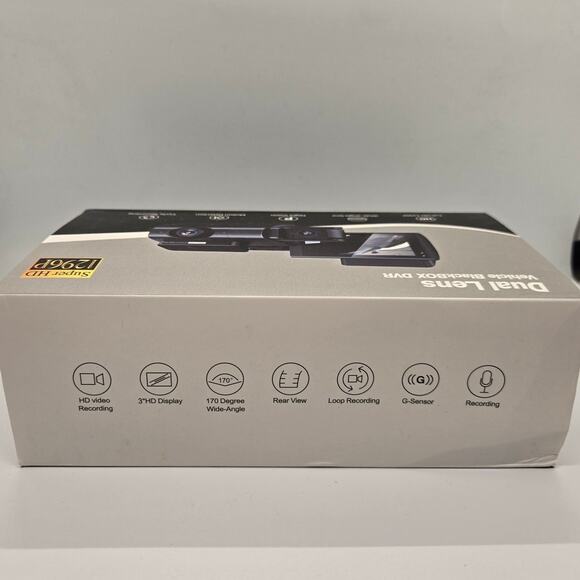 Dual Lens Vehicle BlackBOX DVR Super HD 1296p 360 Camera (New in Box) - Picture 3 of 7